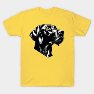 Stunning and Cool German Shorthaired Pointer Monochrome and Gold Portrait for Father's Day T-Shirt